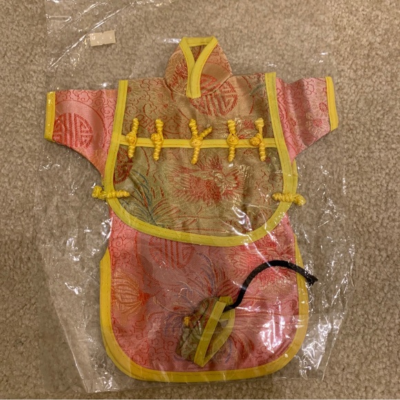 Chinese Asian Long Dress Cheongsam Qipao Lot of 2 Wine Drink Bottle Cover Hat - Picture 3 of 16